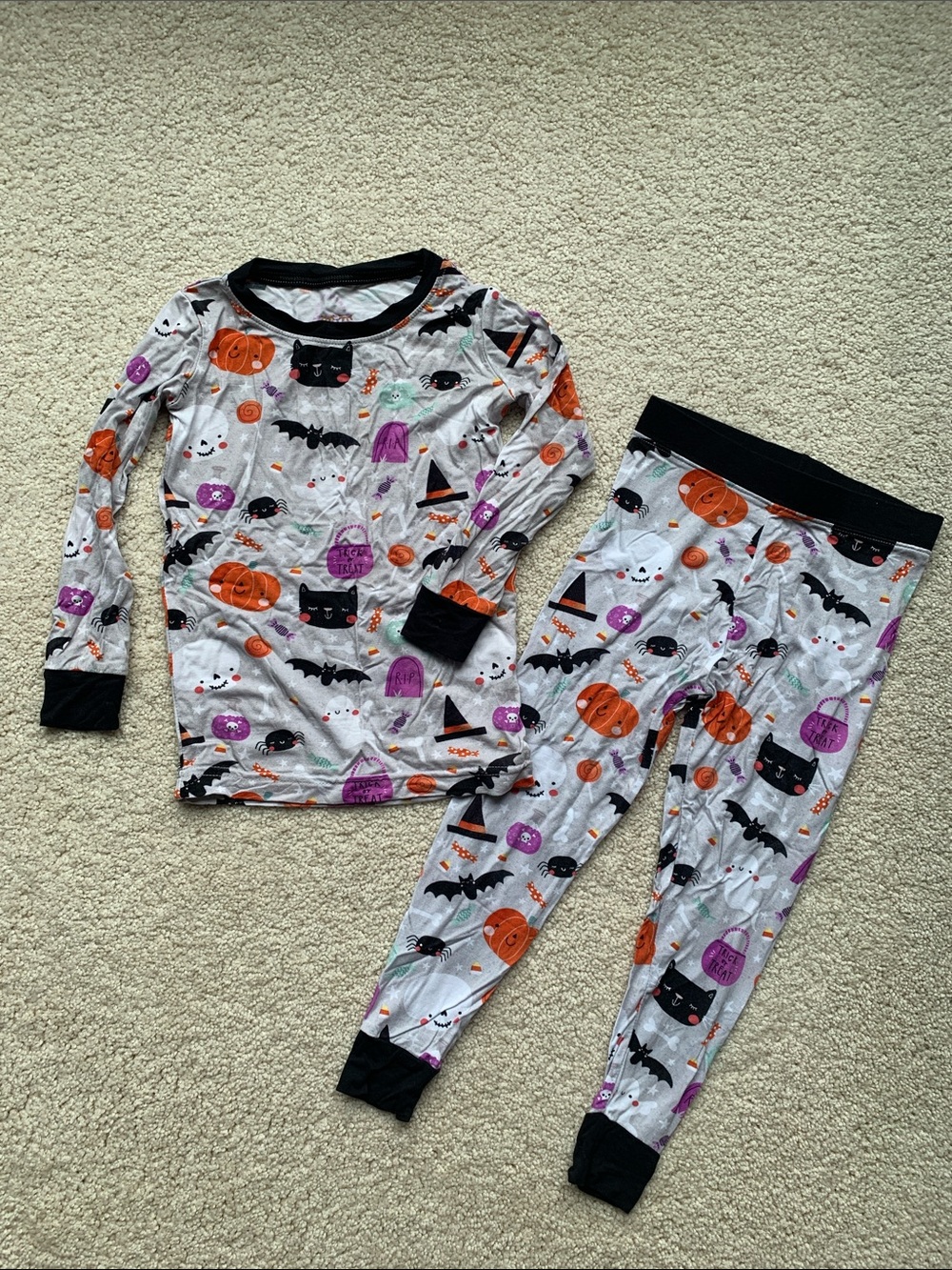 Little Sleepies Halloween Pajama Set - Gray, Orange, Purple, Black